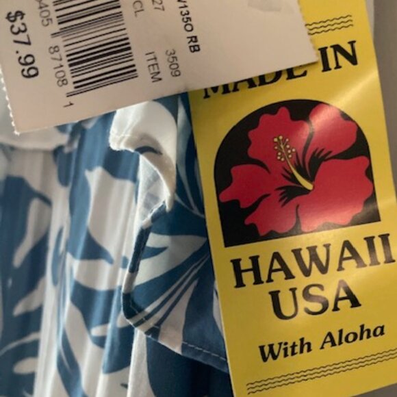KALAHEO ALOHA HAWAIIAN DRESS LOVELY MONSTERA JASMINE FLOWER MADE IN HAWAII NEW L - Picture 10 of 16
